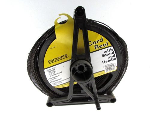 CERROWIRE Brown Electric Farm Fencing Tape Extension Cord Reel w/ Handle &amp; Stand