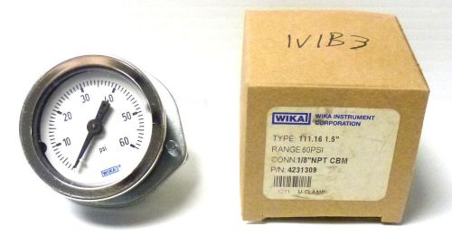 Wika 111.16 1.5&#034; pressure gauge range:0-60psi npt-1/8&#034; *new* for sale