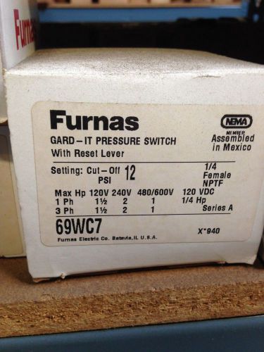 69WC7 - FURNAS SIEMENS PRESSURE SWITCH NEW IN BOX HUBBELL