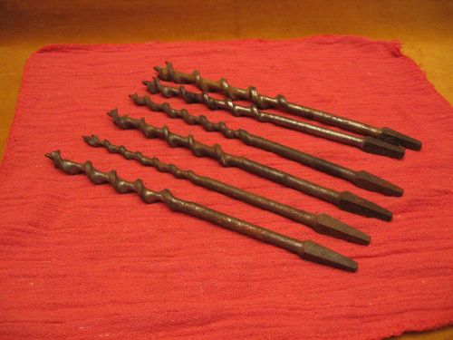 SIX (6) DRILL BITS - NEEDS CLEAN UP &amp; RUST REMOVAL - GOOD COND.