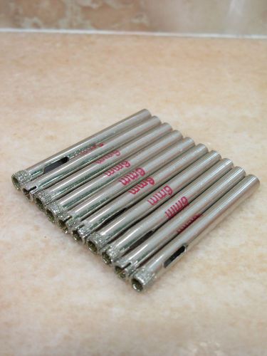 10 pcs 6mm ( 1/4&#034; inch ) thk diamond coated core drill drills bit hole saw tile for sale