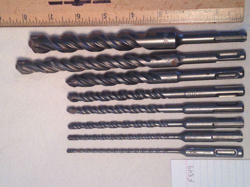8 BOSCH ANSI SDS PLUS CARBIDE TIPPED  DRILL BITS 5/32&#034; TO 3/4&#034; S4L GERMAN F849