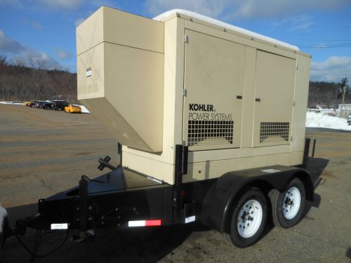 Kohler 60krc 62kw 3 phase generator trailer john deere 4045 diesel low hours 06 for sale