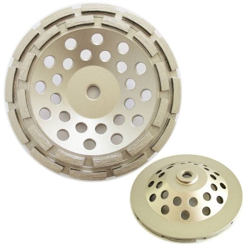 7” standard double row concrete diamond grinding cup wheel 5/8”-11 thread arbor for sale