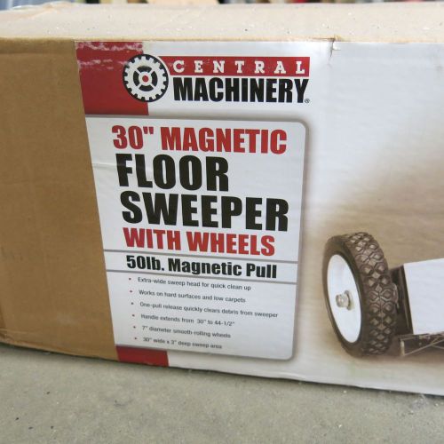 NEW 30&#034; MAGNETIC FLOOR SWEEPER WITH WHEELS 50 LBS PULL, ADJUSTABLE HANDLE