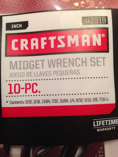 42319 new craftsman  10 pc midget wrench set inch for sale