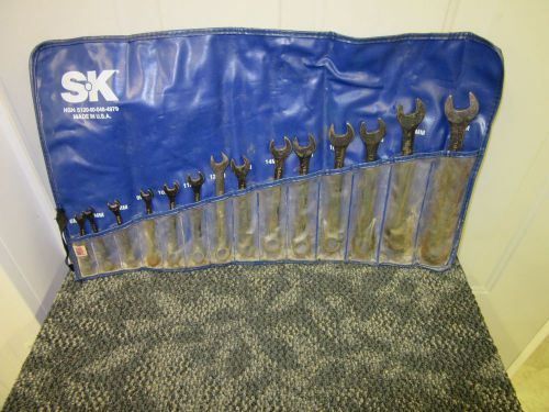 Sk s&amp;k 14 piece wrench open box end set metric 6mm-19mm 12mm is k-d used for sale
