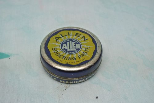 Vintage Allen Solder Paste Tin Full !