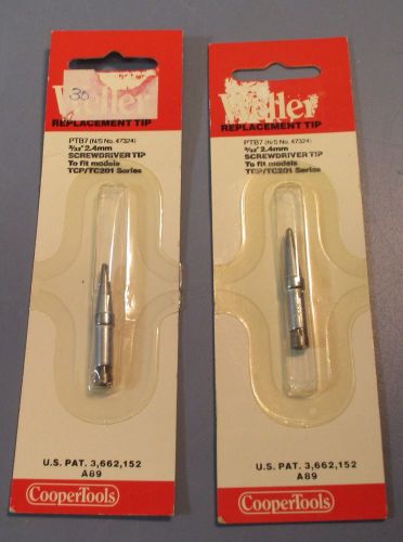Lot of 2 Weller Replacement Tip PTB7 3/32&#034; 2.4mm Screwdriver Soldering Tip NOS