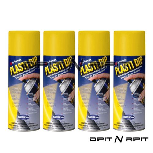 Performix Plasti Dip 4 Pack Matte Yellow Spray Cans Rubber Coating