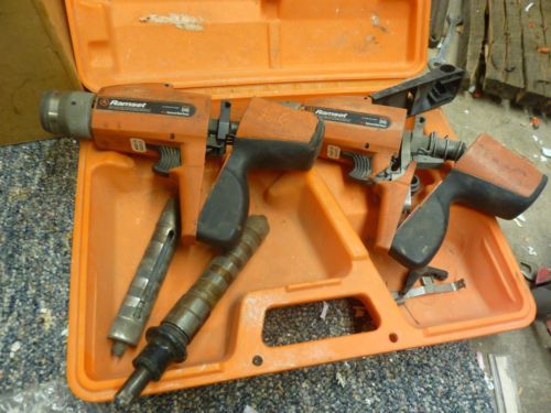 A SET OF TWO ITW RAMSET RED HEAD D45 .25 CALIBER POWDER ACTUATED TOOLS W/CASE