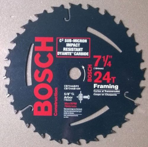 Bosch 7 1/4 inch 24t framing saw blade, 5/8 inch arbor for sale