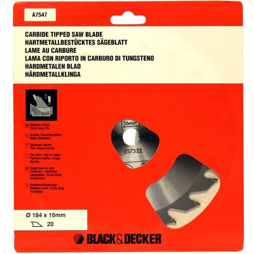 BLACK &amp; DECKER A7547 CIRCULAR SAW BLADE 184 x 16 20T