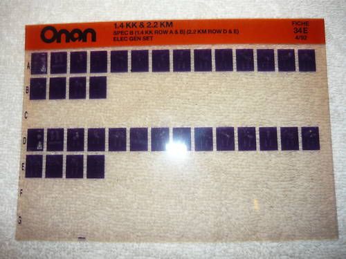 Onan 1.4KK 2.2KM Spec B Genset Parts Manual Microfiche
