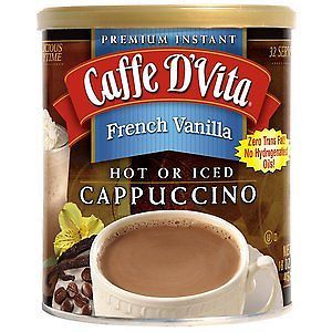 X2 CANS Caffe D&#039;Vita French Vanilla Cappuccino Instant Coffee 4 lbs Each Can