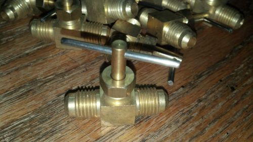 Brass valve, needle valve, precision control, 1/4&#034; male flare x 1/4&#034; male flare for sale