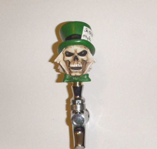 Mad Hatter Green Beer Tap Handle ferrule  Keg Drink Knob 3/8&#034; thread skull NR