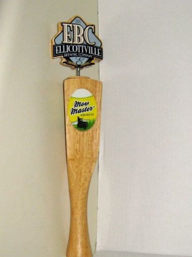 ELLICOTTVILLE BREWING COMPANY &#034;MOW MASTER&#034; ULTRA PALE ALE WOODEN BEER TAP HANDLE
