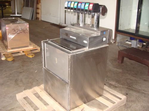 &#034; cornelius &#034; 8 heads soda pop dispenser + coldplate ice bin on s-steel stand for sale