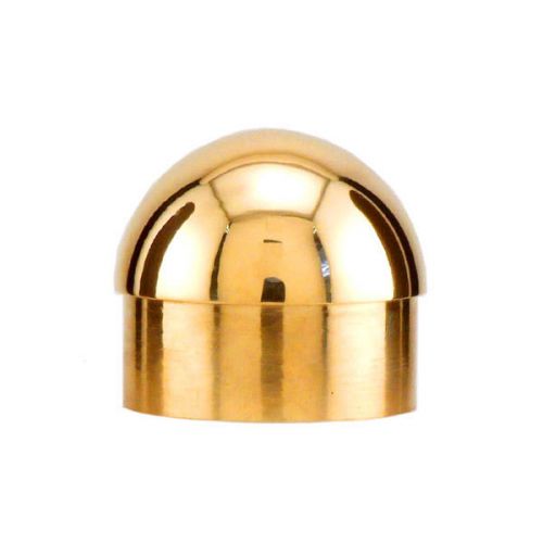 Domed End Cap - Polished Brass - 1.5&#034; OD - Bar Footrail Tubing Decor Accessories