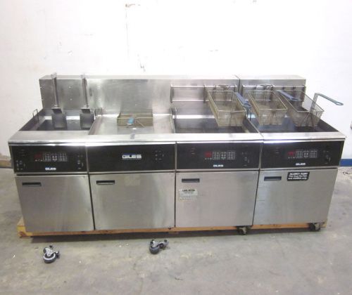 Giles eof-24 3-ph 30kw drain-table deep fat 3-fryer compartment digital electric for sale