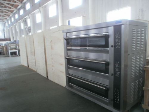 Homat  3 deck gas glass oven  Stainless steel pizza oven