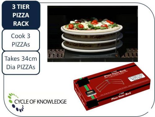 BBQ; Oven; 3 Tier Pizza Rack; Cook up to 3 x 34cm dia pizzas simultaneously