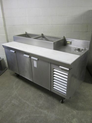 Delfield Raised Rail Pizza Sandwich Refrigerated Prep Table Cooler