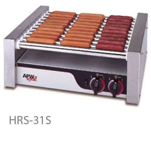 Apw hrs-50s hot dog grill, slanted tru-turn rollers, 765 dogs per hour, infinite for sale