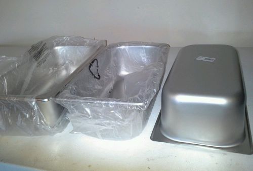 Lot of 3 Winco Stainless Steel Pan 1/3 Size 4&#034; New