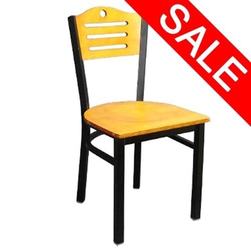 Metal Solid Back Chair With Cutout Design (BNR-315A)
