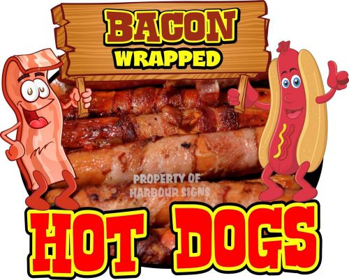Hot Dogs Bacon Wrapped Decal 36&#034; HotDogs Concession Food Truck Cart Sticker