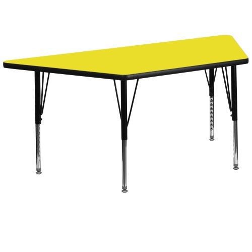 Flash Furniture XU-A3060-TRAP-YEL-H-P-GG 30&#034; x 60&#034; Trapezoid Activity Table, Hig