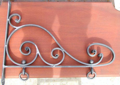 Wrought iron scroll sign bracket,hand forged blacksmiths in the u.s.a. for sale