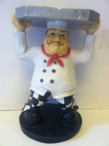 Fat Chef Statute/serving Tray On Head