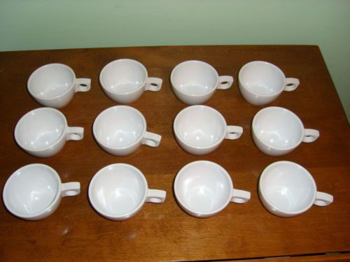 Lot of 8 Continental Carlisle Carlyware Melamine White Coffee/Tea Cups
