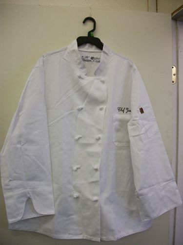 New Chef Designs Chef Jacket Coat White  Embroidered Chef Garrett Size XXL - RG