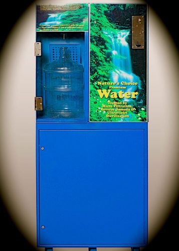 water vending machines refill customers own container. No restocking