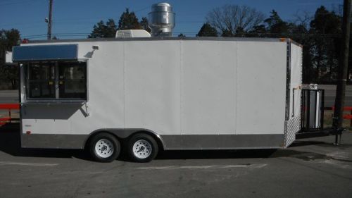 Concession trailer 8.5&#039;x20&#039; white - bbq smoker event catering food for sale