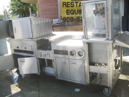 HOT DOG STAND, COMPLETE, STAINLESS STEEL, CASTERS, LOADED, 900 ITEMS ON E BAY