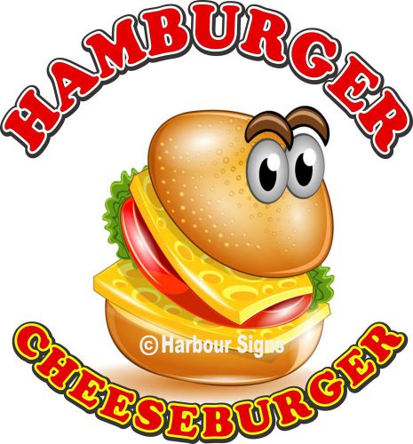 Hamburger Cheeseburge Decal 14&#034; Food Truck Restaurant Concession Vinyl Sticker