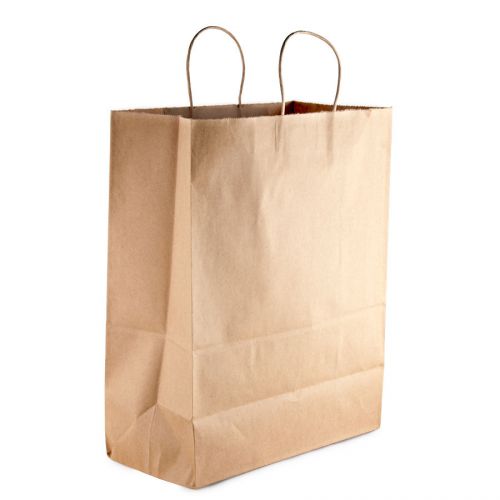 50 Paper Retail / Shopping Bag 13x7x17 KRAFT with Rope Handle MART