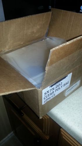 FLAT OPEN Clear POLY BAGS 5 x 7 x .002 BOX OF 1000 2 MIL!