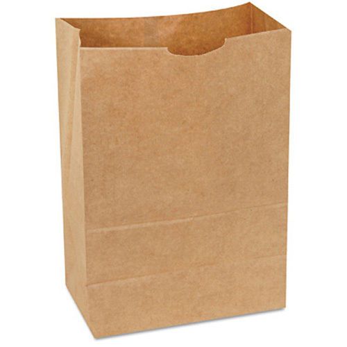 General 1/6 bbl 65# paper bag, natural kraft grocery sack, brown, 500-bundle for sale