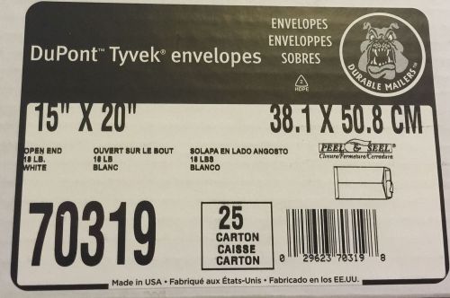 15 x 20-18# Tyvek Non-Tear Open End Self Seal Catalog Envelopes 25 Count/Carton