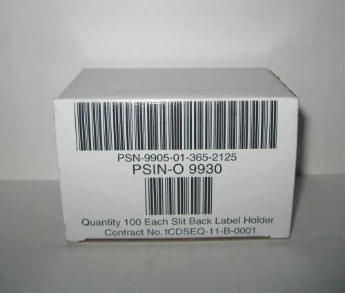 Lot of 100 Plastic Adhesive Slit Back Label Holders  2&#034; x 3&#034; #PSIN-O 9930