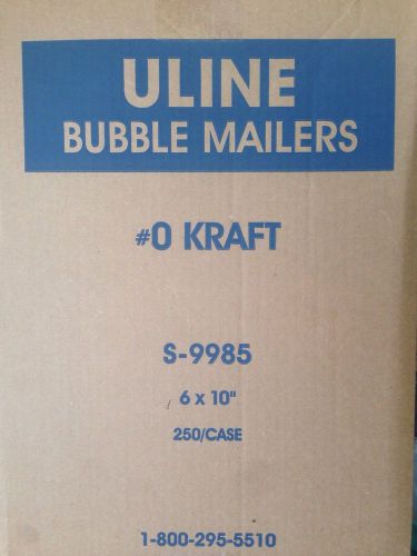 25 uline #0 6x10&#034; poly bubble mailers padded yellow envelopes free shipping for sale