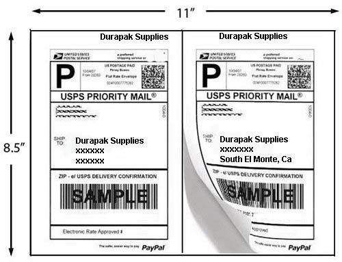 2000 Blank Plain Shipping Labels 8.5x5.5 / 2 per page 1000 Sheets Self Adhesive