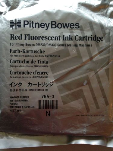 2x Pitney Bowes OEM GENUINE 765-3 Red Ink Cartridge DM200 DM300 DM400 NEW Sealed