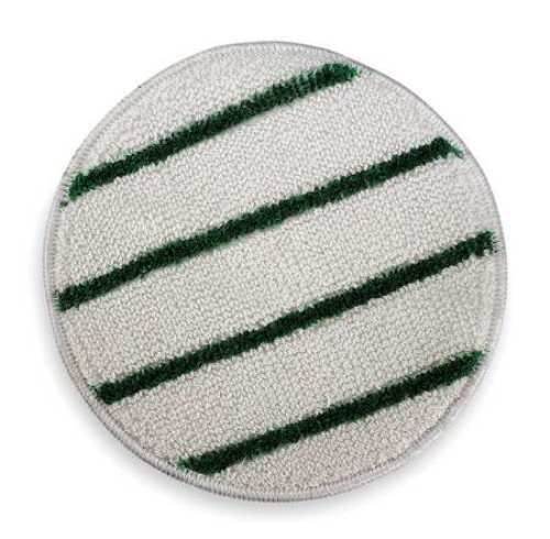 Rubbermaid P269 White &amp; Green Low-Profile 19 inch Carpet Bonnets w/Scrub Strips